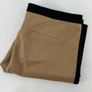 Willi Smith Dress Pants, Womens 10, Tan, Black Side Stripe Linen Look P14-428